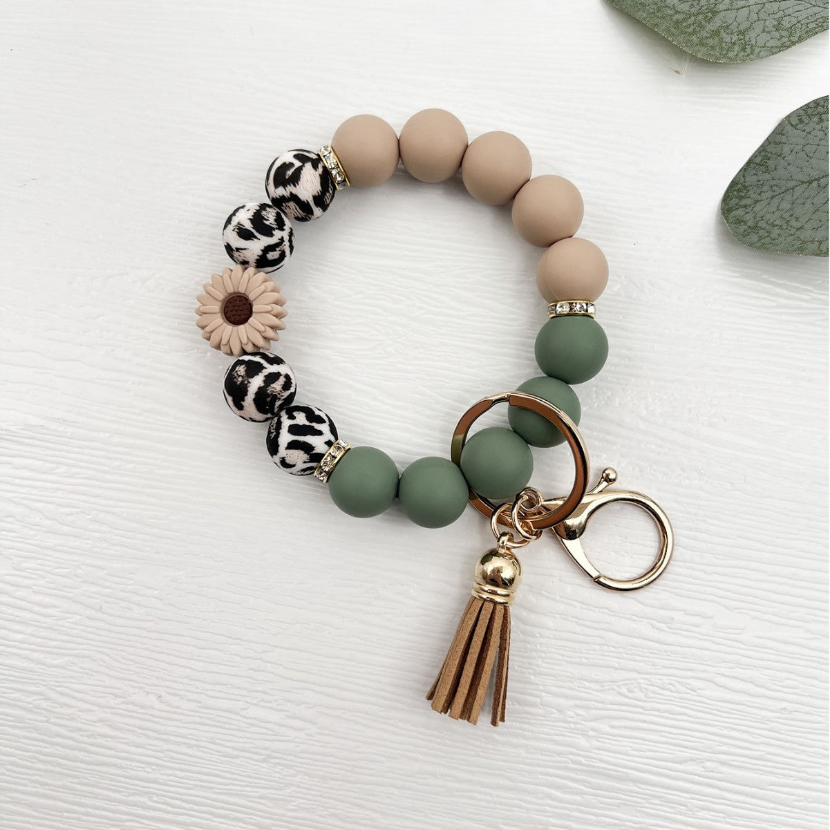 Wholesale  Silicone Bead Bracelet Keychain